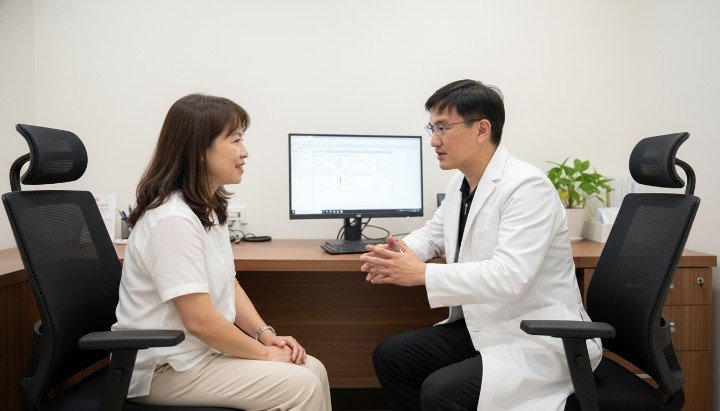 醫師正在進行專業的埋線拉提模擬分析 不同種類的埋線拉提專用線材細節展示 接受埋線拉提後的緊緻輪廓線條對比 專業診間內進行埋線拉提術前溝通與評估