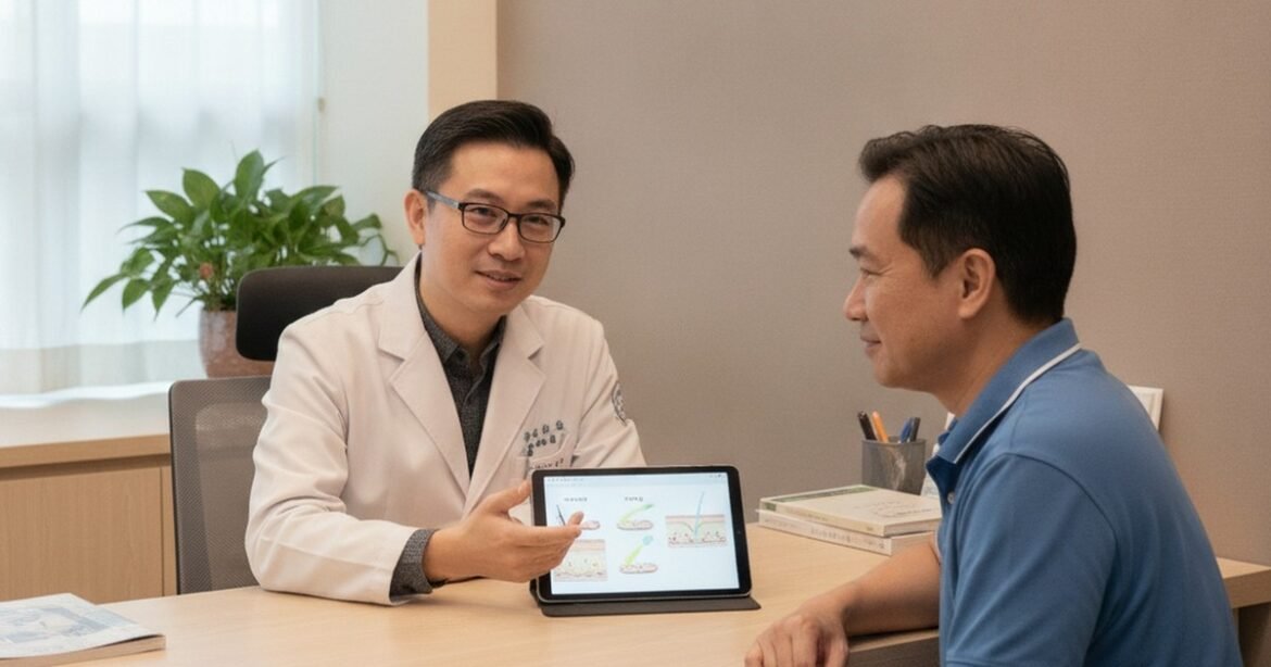 吳芮醫師介紹膠原蛋白增生劑如何刺激自體膠原蛋白增生，改善皮膚鬆弛。