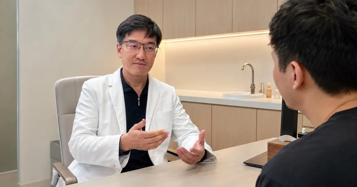吳芮醫師親自講解柔滴與魔滴的特性，幫助患者評估隆乳假體的長期價值。