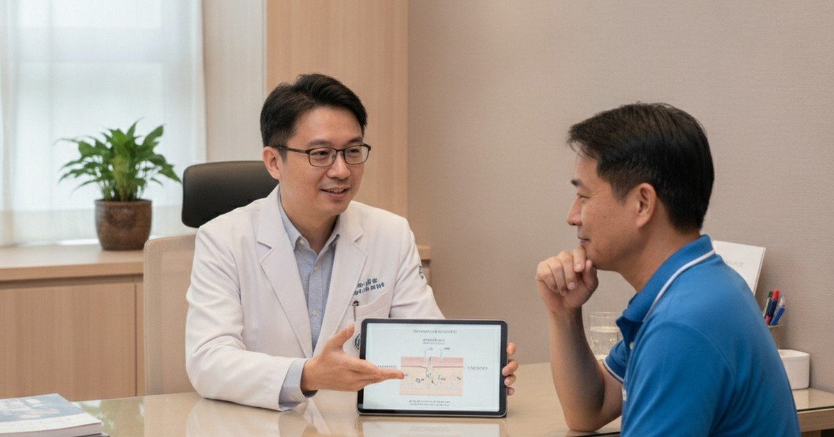 吳芮醫師提醒自行擠粉刺的風險與專業術前評估的重要性。